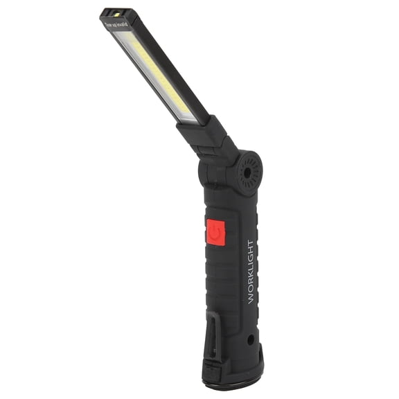 NFTIGB Rechargeable USB Flashlight Multifunctional Folding Work Light COB LED Camping Flashlight Built-in Battery Black 4.72 inches / 12 cm