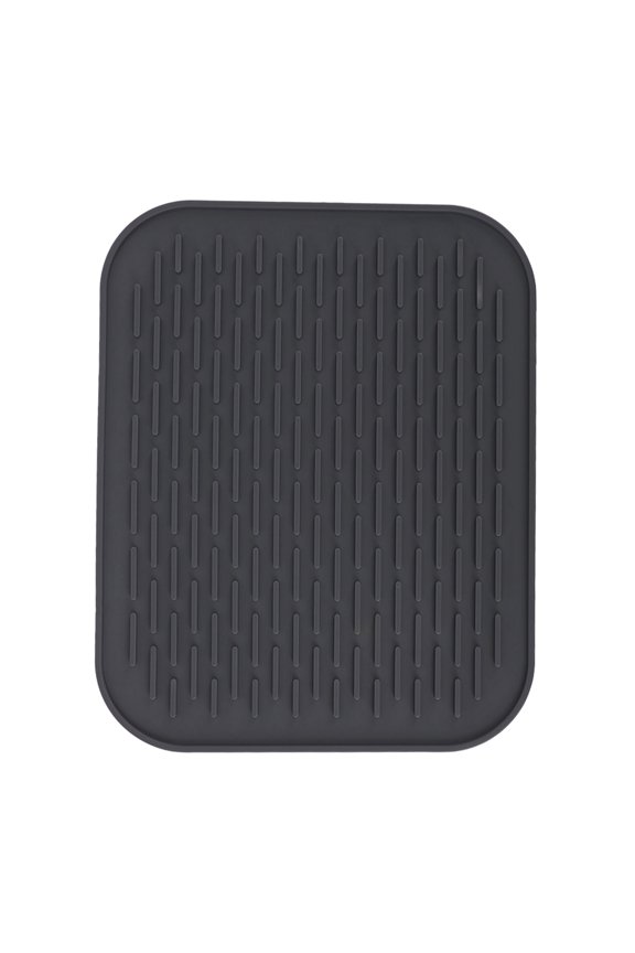 Rectangular Silicone Dish Drying Mat Heat Insulation Anti Slip Mat with Built-in Drain Lip Large Size 12.2 inches / 31 cm