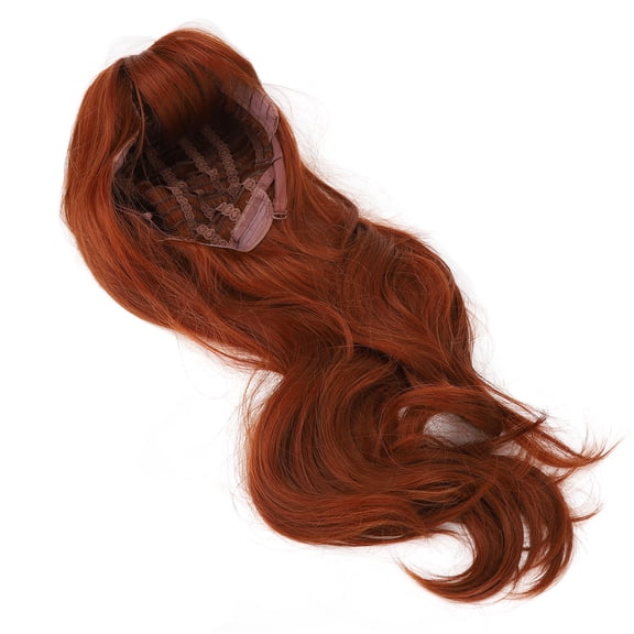 NFTIGB Reddish Brown Wig for Women Long Wavy Curly Synthetic Hair Wigs with Bangs for Cosplay Halloween Party (25 inches / 63.5 cm)
