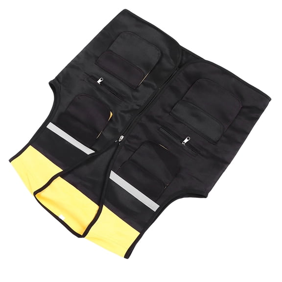 NFTIGB Reflective Work Vest Multi Pockets Engineer Vest Construction Site Mechanical Operation Black 3XL 1 Count