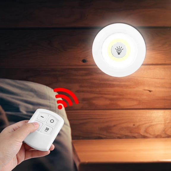 NFTIGB Remote Control LED Under Cabinet Light Dimmable COB Night Light for Kitchen Wardrobe Closet, 3.5 inches / 9 cm