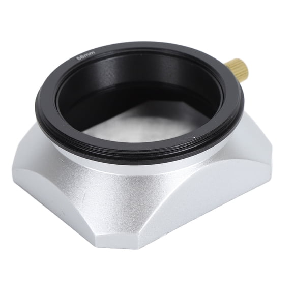 NFTIGB Retro Square Matte 58mm / 2.28 inches Lens Hood Shade for Digital Mirrorless Camera Premium Aluminum Alloy Photography Accessory Silver Protection Cover