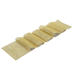 NFTIGB Rhinestone Crystal Diamond Mesh Wrap for Wedding Party Home Decor DIY Projects Flexible Bendable Plastic Ribbon Roll Gold 4.7 inches / 12 cm Wide