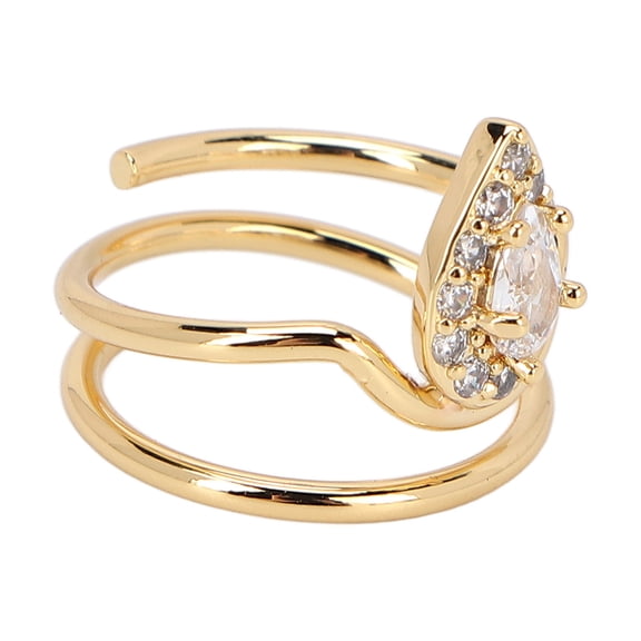 NFTIGB Rhinestone Nail Ring Healthy Safe Beautiful Fingernails Ring for Women and Girls, 5 inches / 12.7 cm, Gold