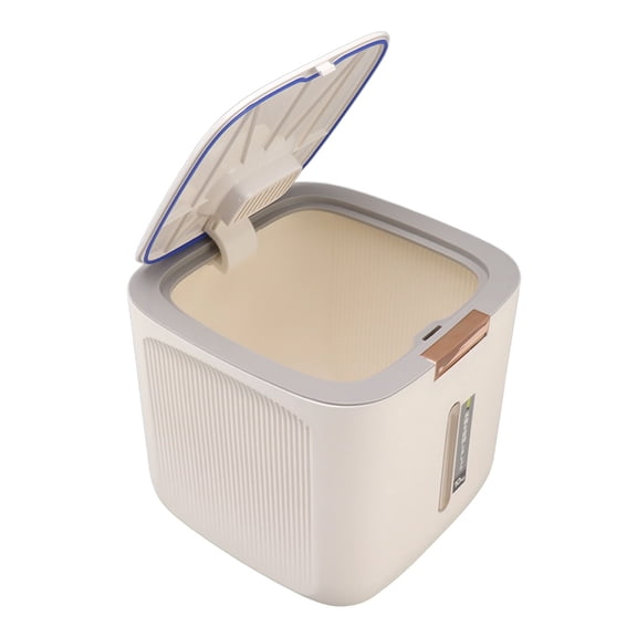 NFTIGB Rice Storage Container 22.0 lbs / 10 kg Capacity Food Grade PP Thickened Sealed Grain Storage Barrel with Lid and Measuring Cup for Kitchen Pantry Organization, Light Gray