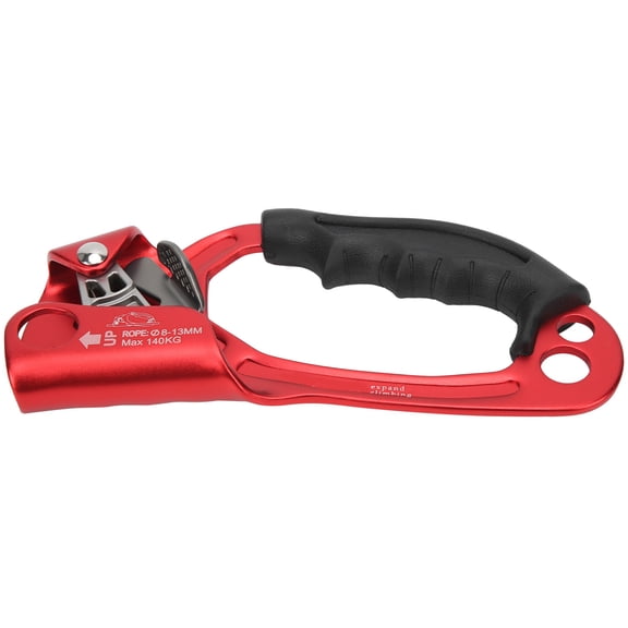 NFTIGB Rock Climbing Ascender Right Hand Rope Clamp for 8-12mm Caving Aloft Work Engineering Equipment, Lightweight Aluminum Alloy Arborist Gear, Red