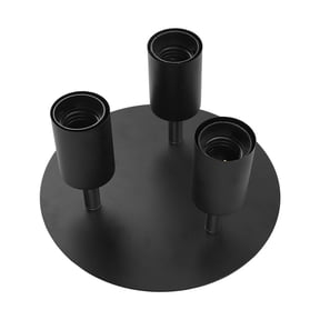 NFTIGB Rotatable Ceiling Lamp Holder 3 Head Rotating Lamp Base E27 Track Light Holder for Kitchen Bedroom, Round Ceiling Spotlight Fixture (7.9 inches / 20.0 cm Chassis)