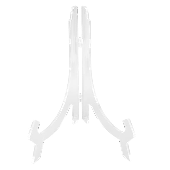 NFTIGB Round Clock Stands Acrylic Certificate Display Bracket Rack Clear Home Ornament for Photo Album Decorative Plate Holder Tabletop Art Frame Stand Display Easel