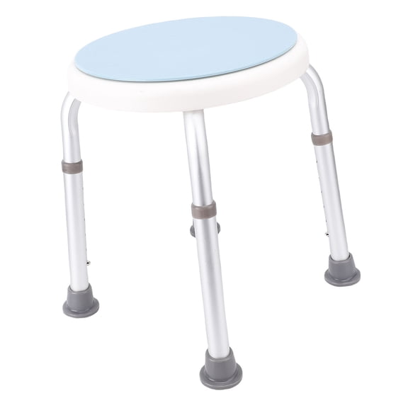 NFTIGB Round Swivel Stool Aluminum Alloy Height Adjustable Rotating Stool with Anti-Slip Base for Office Coffee Shop and Workbenches, Silver (18.1 x 15.0 x 3.5 inches / 46 x 38 x 9 cm)