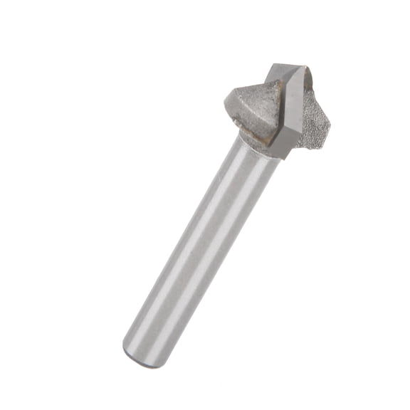 NFTIGB Router Bit Blade Diameter 16mm V-Shaped Tungsten Steel Engraving Milling Cutter for CNC Routers Slotting Hemming, 6mm Shank 120 Degrees Angle, 1 Count