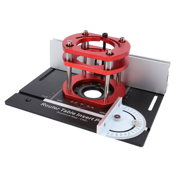 NFTIGB Router Table Lifting System 2.01 inches / 51 mm Lifting Stroke Imperial Metric Scales Aluminum Alloy Insert Plate with Lift Base for 2.52-2.60 inches / 64-66 mm Motor Woodworking Tools