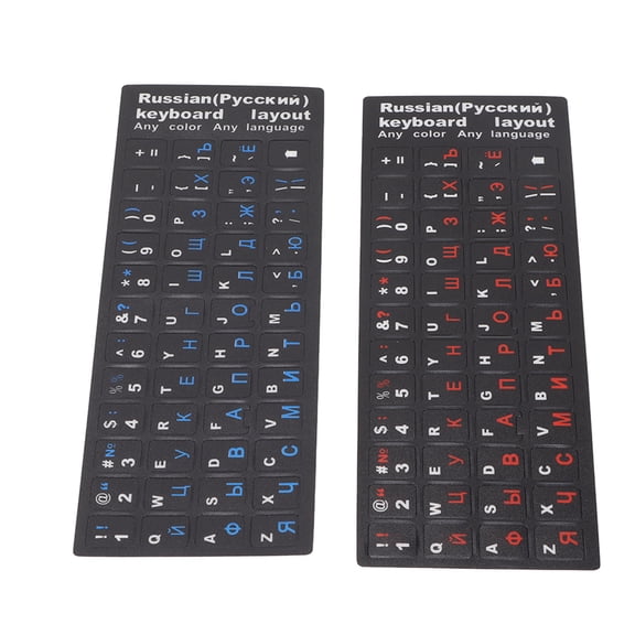 NFTIGB Russian Keyboard Sticker Premium Waterproof Dustproof Alphabet Replacement Pack for Laptop Desktop PC, 10-17 inches / 25.4-43.2 cm Blue and Red