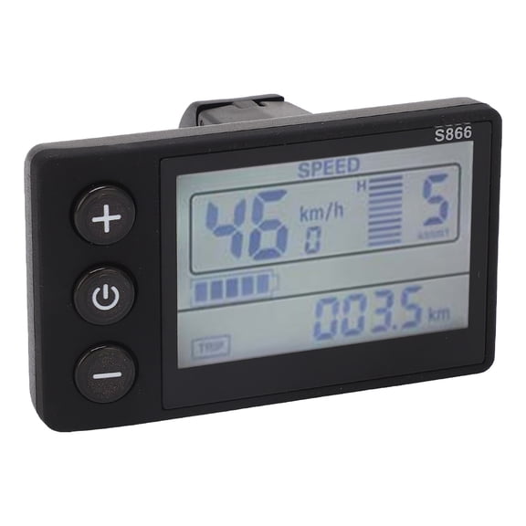 NFTIGB S866 Electric Bike LCD Display Panel Waterproof 24V 36V 48V 60V Electric Bicycle LCD Display Meter Intelligent Replacement Scooter Meter for 22.2mm Handlebar (0.9 inches / 22.2 mm)