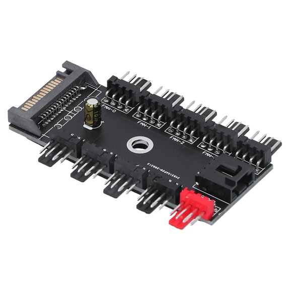 NFTIGB SATA Interface Fan Hub 10-Way PWM Speed Controller 4-Pin 12V Computer PC Cooling System Accessory for Desktop Chassis CPU Coolers, 15.7 inches / 40 cm Cable Included, Black