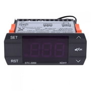 NFTIGB STC-3000 110V-220V Touch Digital Temperature Controller Thermostat With Sensor 10A Capacity Dual Heating Cooling Function 3.34 inches / 8.5 cm Black Finish