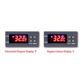 NFTIGB STC-3000 Digital Temperature Switch Controller 12V with Heating Cooling Relay NTC Sensor for Freezer Fridge Hatching Aquarium Use 3.35 inches / 85.1 mm