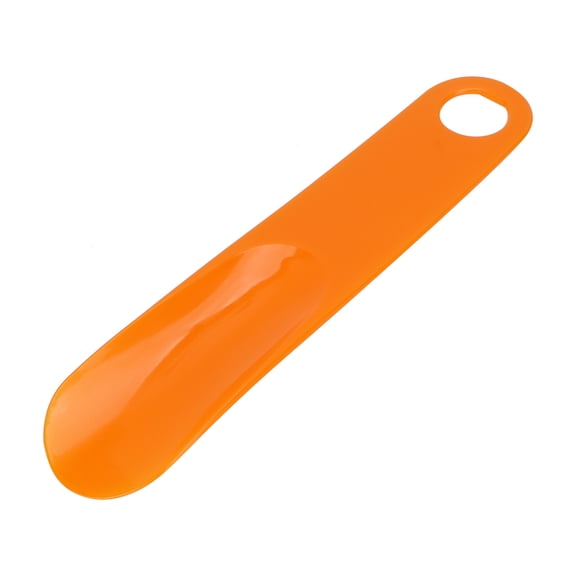 NFTIGB Shoe Horn Rubber Handle Portable Solid Shoe Spoon Tongue Travel Shoe Helper Stick, 7.7 inches / 19.5 cm, Orange