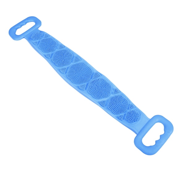 NFTIGB Silicone Bath Body Brush Back Scrubber Long Handle Shower Towel - 10x10x5 inches / 25.4x25.4x12.7 cm Exfoliating Back Strap Deep Cleansing Massaging Skin Washer Blue