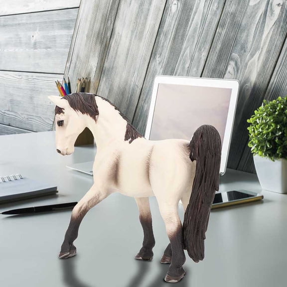 NFTIGB Simulation Solid Horse Figurine Plastic Animal Model Kid Children Educational Toys Farm Animals Collection For Boys And Girls Preschool Learning (White Horse)