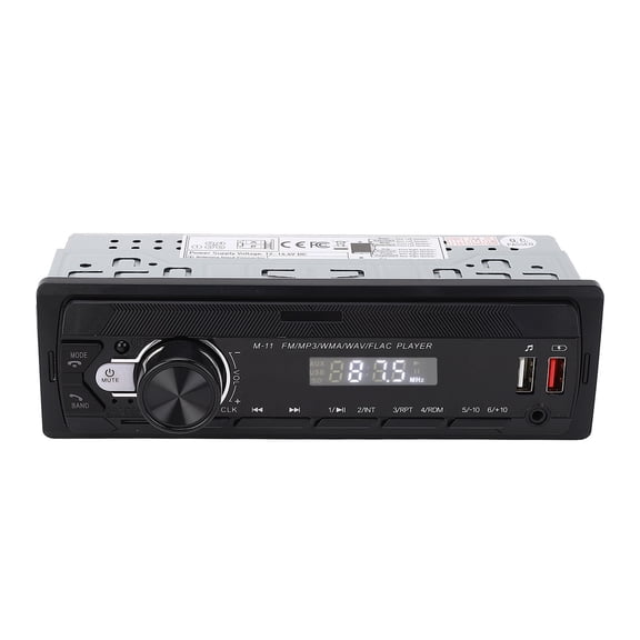 NFTIGB Single DIN Car Stereo Receiver Kit, 12V In-Dash Multimedia Digital Audio AM/FM MP3 Player with Bluetooth 5.0, USB/SD Ports, Remote Control and Connection Cables (8.27 inches / 21 cm)