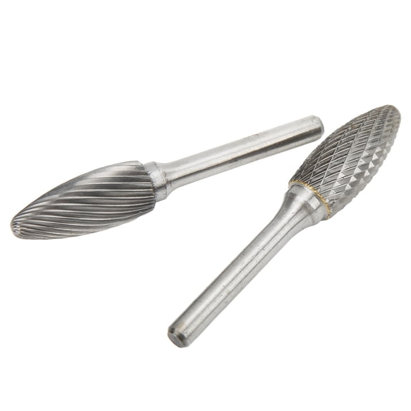 NFTIGB Single Double Cut Carbide Burrs Rotary Files Set, 1/4 Inch (6mm) Shank, 9/16 Inch (14mm) Cutter Diameter, Multipurpose Tungsten Tools for Metalwork, Wood Carving, Grinding and Polishing