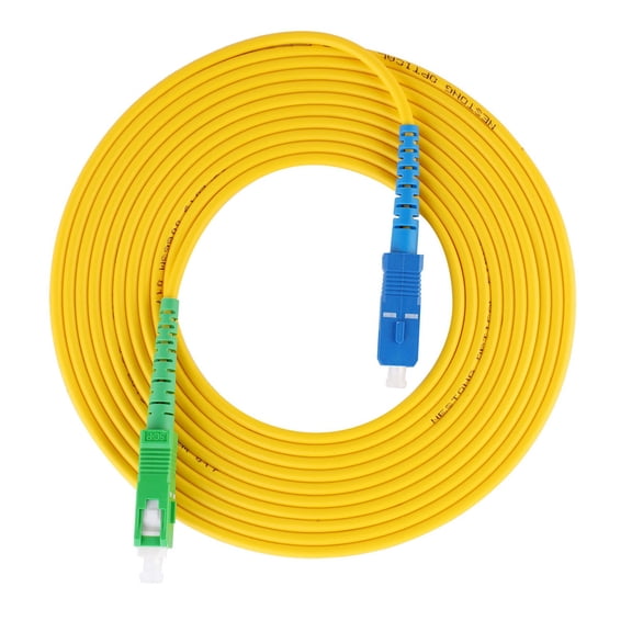 NFTIGB Single Mode Fiber Optic Jumper SC/APC to SC/UPC Interface High Quality PVC Cable 15 Meters / 49.2 ft Length