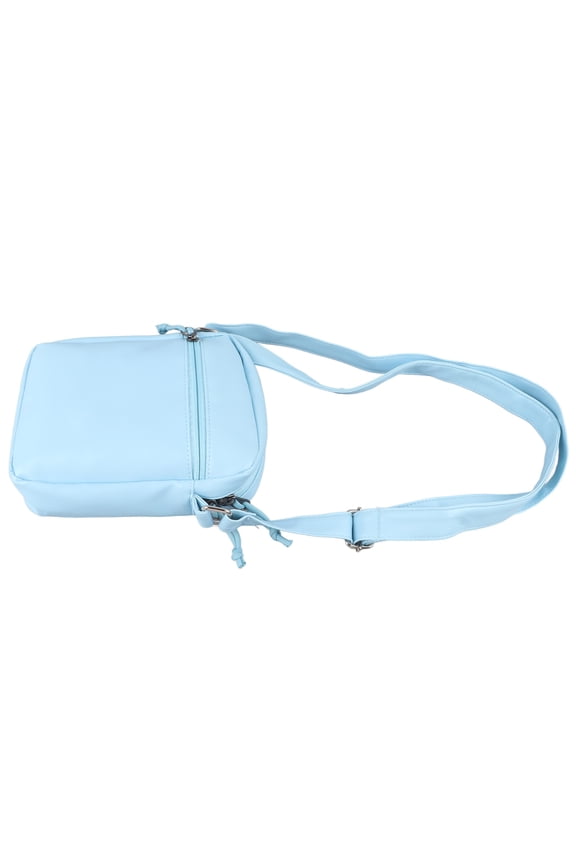 Small Shoulder Bag Compact Multipurpose Storage PU Leather Stylish Shoulder Messenger Bag for Men Women Blue Free Size (8.27 inches / 21 cm) - Perfect for Everyday Travel and Commuting Use