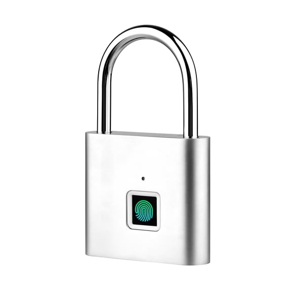 NFTIGB Smart Biometric Padlock, Keyless Fingerprint Lock with 20 Users Capacity, IP56 Waterproof Anti-Theft Security for Luggage and Cabinets (2.99 x 1.81 inches / 76 x 46 mm), Silver