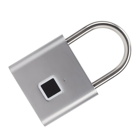 NFTIGB Smart Fingerprint Padlock Biometric Keyless Entry Waterproof 0.5S Fast Unlock for Luggage Gym Lockers Gates Backpacks, 10 Fingerprints Memory Capacity, Silver (3.94 inches / 10 cm)