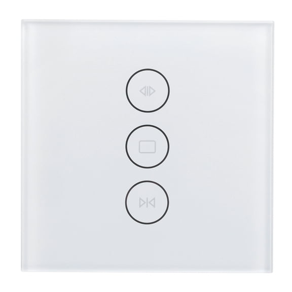NFTIGB Smart WiFi Curtain Switch Touch Panel, Alexa Google Home Voice Control Roller Shutter Timer, 110-240V, White
