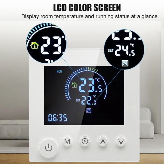 NFTIGB Smart WiFi Programmable Wall Thermostat 3A Water Heating Controller LCD Touch Display Voice App Control 3.38 inches / 8.6 cm Black