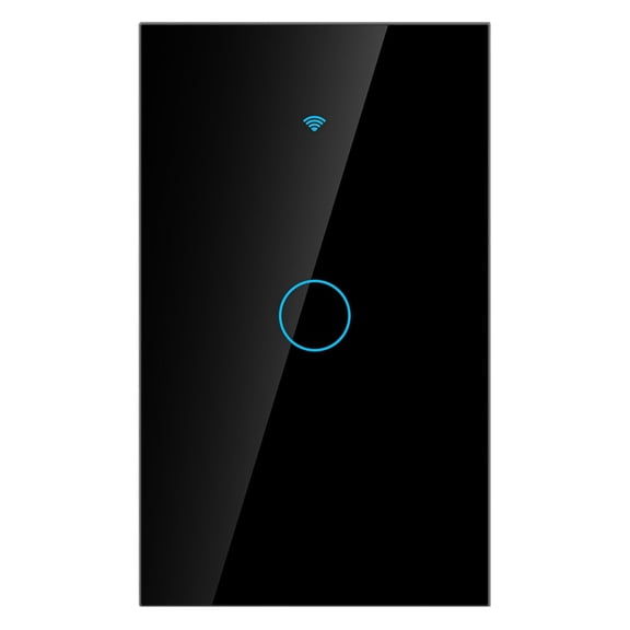 NFTIGB Smart WiFi Touch Screen Switch Single-Pole, Works with Alexa & Google Assistant, 1-Way AC 90-250V Panel for Home Improvement, Black (5.51 inches / 14 cm) 1 Pack