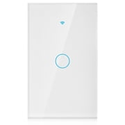 NFTIGB Smart WiFi Touch Screen Switch Single-Pole, Works with Alexa & Google Assistant, 1-Way AC 90-250V Panel for Home Improvement, White 4.72 inches / 12 cm 1 Pack