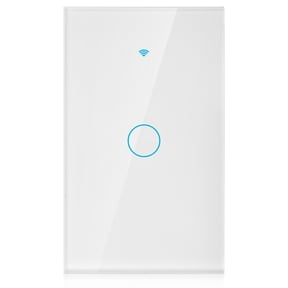 NFTIGB Smart WiFi Touch Screen Switch Single-Pole, Works with Alexa & Google Assistant, 1-Way AC 90-250V Panel for Home Improvement, White (4.72 inches / 12 cm) 1 Pack