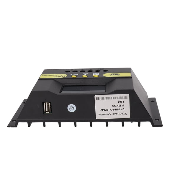 NFTIGB Solar Charge Controller MPPT 12V 24V Auto LCD Display Comprehensive Protection Functions Solar Regulator for Off-Grid Power System 20A Aluminum Housing (7.4 inches / 18.7 cm)
