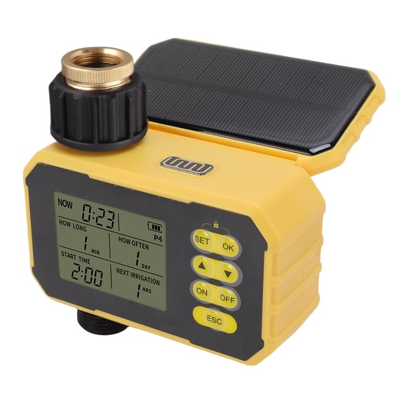 NFTIGB Solar Sprinkler Timer, Professional Type C Port Automatic Watering Garden Hose Water Timer with Sensitive Rain Sensor for Intelligent Lawn Irrigation (5.5 x 5.5 x 2.75 inches / 14 x 14 x 7 cm)