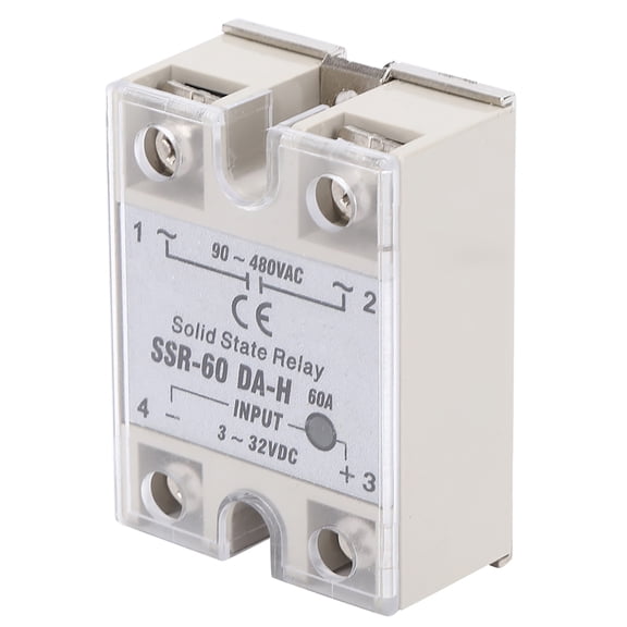 NFTIGB Solid State Relay DC AC SSR-60A-DA-H Non-Contact Switch 24-480VAC Load Control High Quality Electrical System Components (7.00 x 5.00 x 4.00 inches / 17.78 x 12.7 x 10.16 cm)