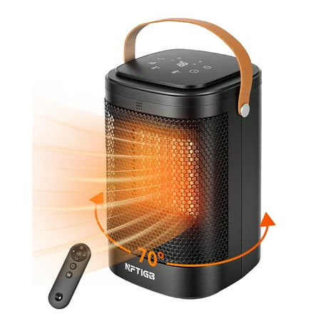 NFTIGB Space Heaters for Home, Desktop Portable Heater with Remote and Timer, 1500W PTC Electric Heater,New