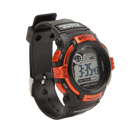 NFTIGB Sports Watch Digital LCD Electronic Watch Luminous Men Watch for Outdoor Activities Orange (10.24 inches / 26 cm)