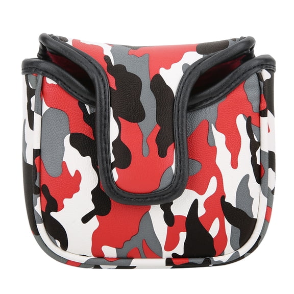 NFTIGB Square Golf Putter Cover Red Camouflage Waterproof PU Leather Club Head Cover with Magnetic Closure Soft Plush Lining Protection Accessory (5.9 inches / 15 cm Length & 0.17 lbs)