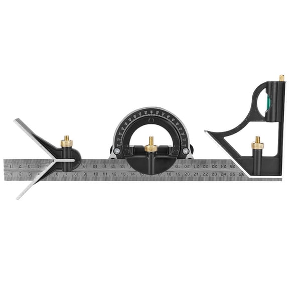 NFTIGB Stainless Steel Angle Ruler 12.2 in / 31 cm 0-180 Combination Tri Square 0.01 Protractor Measure Tool for Woodworking Construction and Mechanical Processing[cite: 1]