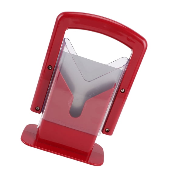 NFTIGB Stainless Steel Bagel Slicer Manual Guillotine Bread Cutter with Safety Shield and Ergonomic Handle Non Slip Base Kitchen Cutting Tool for Muffins and Buns Red, 6.9x3.7x8.9 inches