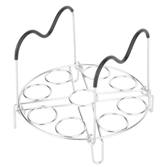 NFTIGB Stainless Steel Boiled Egg Steamer Rack Tray Shelf Stand Kitchen Cookware with Silicone Handle 7.5 inches / 19 cm