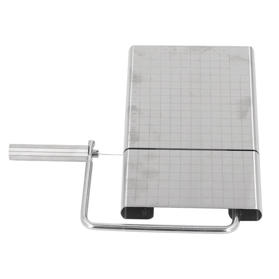 NFTIGB Stainless Steel Cheese Cutter Board with 5 Replacement Wires, Multipurpose Precise Scale Slicer for Cheddar, Soft and Semi-Hard Cheeses, Butter and Vegetables (9.84 inches / 25 cm)