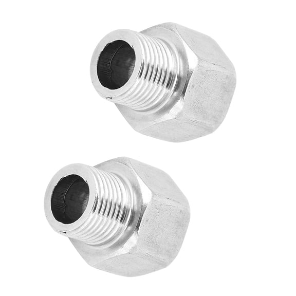 NFTIGB Stainless Steel Hex Head Reducer Threaded Pipe Adapter Male Thread G1/2 Female Thread G3/4 for Plumbing, Hardware, Gas Applications, Corrosion Resistant Fitting, 2-Pack