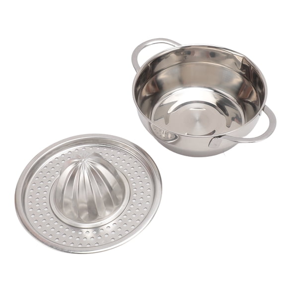 NFTIGB Stainless Steel Manual Hand Squeezer with Bowl Juicer Strainer for Citrus Lemon Orange Lime, Portable Heavy-Duty Fruit Press Extractor Tool Accessory (7.1 in / 18 cm), Silver
