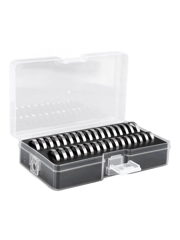 Stainless Steel Ring Sizer Measuring Tool Kit Finger Measurement Gauge Set with Storage Box Portable Exquisite Polishing 5.91 inches / 15.0 cm