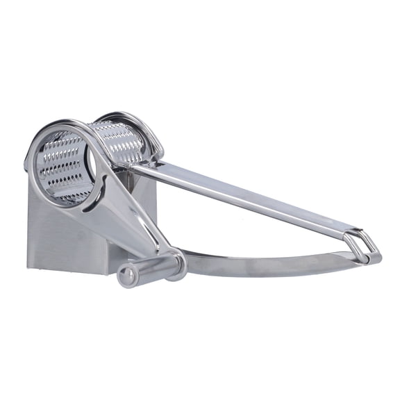 NFTIGB Stainless Steel Rotary Cheese Grater & Zester, Handheld Hand-crank Nut Shredder with Handle for Kitchen Baking, Household Tool for Cheese, Nuts, and Vegetables, Silver (7.87 inches / 20 cm)