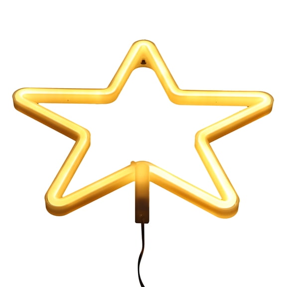 NFTIGB Star Shape LED Light Neon Sign for Birthday Party, Wedding, and Living Room Decor, Dual USB or Battery Powered Warm Color Decorative Wall Lamp (10.9 inches / 27.7 cm)