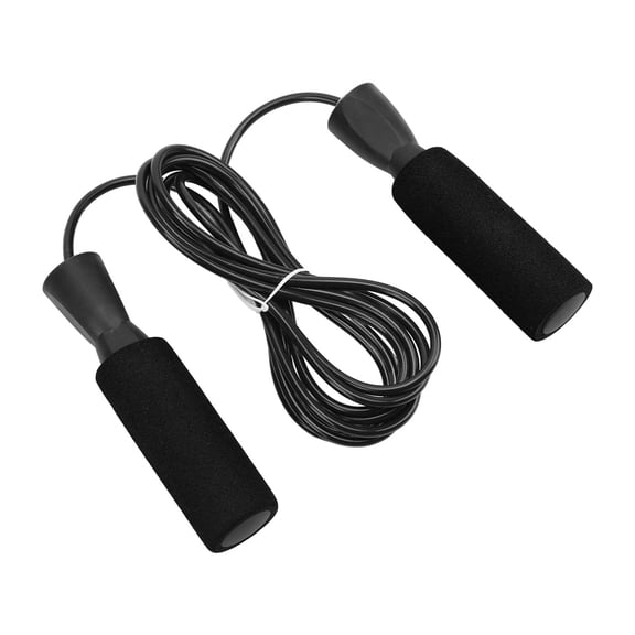 NFTIGB Steel Wire Jumping Rope Ajustable Skipping Rope with Double Bearings for Men Women and Children Black (5.3 inches / 13.5 cm Handle)